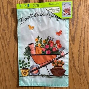 Embroidered Yard Flag with Floral Design